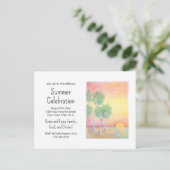 トロピカルビーチサンセットサマーパーティー インビテーションポストカード (スタンド正面)