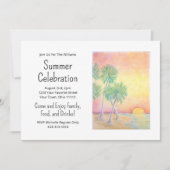 トロピカルビーチサンセットサマーパーティー 招待状 (正面)