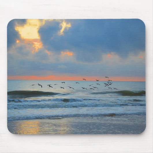 トロピカルビーチサンセットシーニックスカイ海シーグルス マウスパッド (正面)