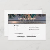 トロピカルビーチサンセットデスティネーションウェディングの出欠確認 出欠カード (正面/裏面)