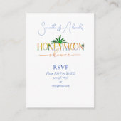 トロピカルビーチサンセットハネムーンファンド カップルシャワー エンクロージャーカード (正面)