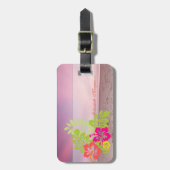 トロピカルビーチサンセットハワイアンハイビスカス ラゲッジタグ (正面縦)