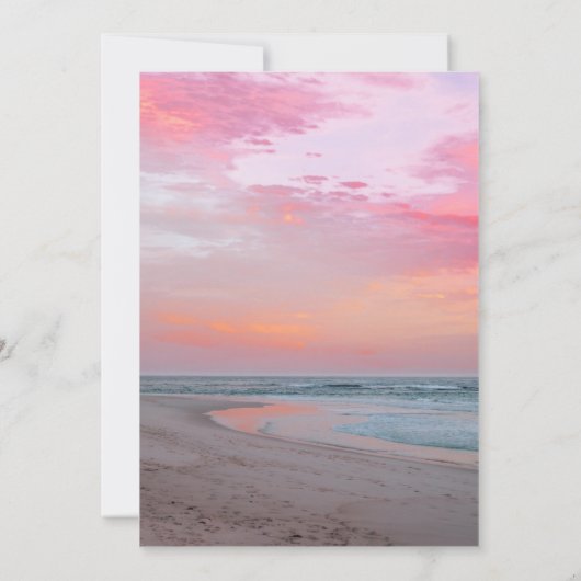 トロピカルビーチサンセットバースデーパーティーへの招待 招待状 (裏面)