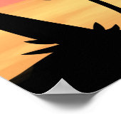 トロピカルビーチサンセットパームツリーシルエットアート ポスター (角)