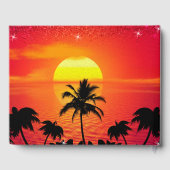 トロピカルビーチサンセットパームツリーズ海 ゲストブック (裏面)