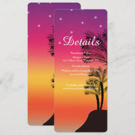 トロピカルビーチサンセットパームツリー詳細結婚ズ 招待状