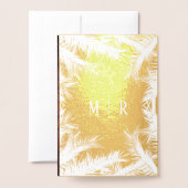 トロピカルビーチサンセットフォトコラージウェディング 箔カード (裏面封筒付き)