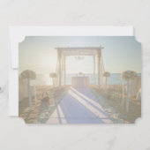 トロピカルビーチサンセットフラワーツリー 返信 招待状 (裏面)