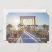 トロピカルビーチサンセットフローラルアーバー  ご参加のお返事をお待ちしております 招待状 (正面)