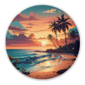 トロピカルビーチサンセットラージ セラミックノブ (正面)