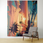 トロピカルビーチサンセットラージ タペストリー (インサイチュ)
