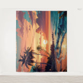 トロピカルビーチサンセットラージ タペストリー (正面)