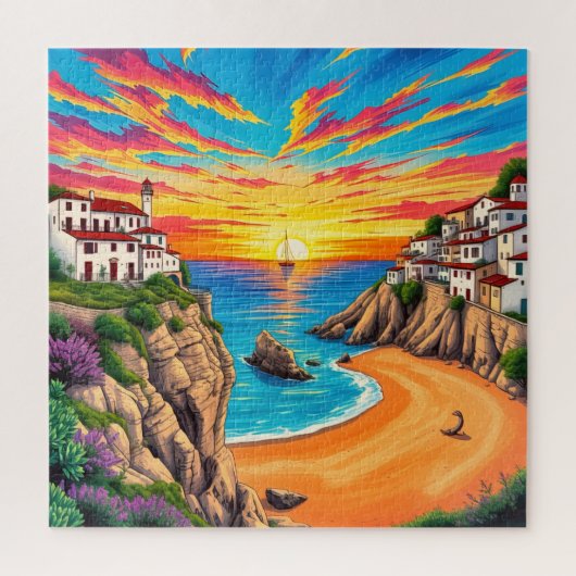 トロピカルビーチサンセット ジグソーパズル (縦)