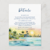 トロピカルビーチサンセット&パーム結婚ツリーの詳細 エンクロージャーカード (正面)