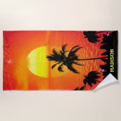 トロピカルビーチサンセット ビーチタオル (正面)