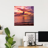 トロピカルビーチサンセット ポスター (ホームオフィス)