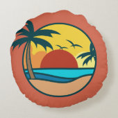 トロピカルビーチサンセット ラウンドクッション (裏面)