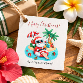 トロピカルビーチサンタのクリスマスパーティー フェイバータグ