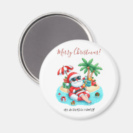 トロピカルビーチサンタのクリスマスパーティー マグネット