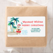 トロピカルビーチサンタクリスマス差出人住所 ラベル (インサイチュ)
