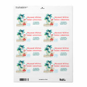 トロピカルビーチサンタクリスマス差出人住所 ラベル (フルシート)