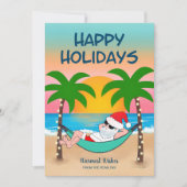トロピカルビーチサンタハンモッククリスマス シーズンカード (正面)
