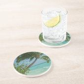 トロピカルビーチサンドサンウォーターウェーブスサーフアート コースター (側面)