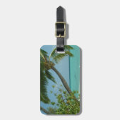 トロピカルビーチサンドサンウォーターウェーブスサーフアート ラゲッジタグ (正面縦)