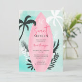 トロピカルビーチサーフボードパームツリースウィート16 招待状 (スタンド正面)