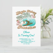 トロピカルビーチサーフボードボーイの誕生日 招待状 (スタンド正面)