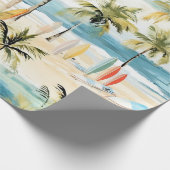 トロピカルビーチサーフボードラッピング紙 ラッピングペーパー (角)