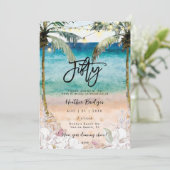 トロピカルビーチシェル50th誕生日パーティー 招待状 (スタンド正面)