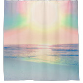 トロピカルビーチシーサンカラフルサマー シャワーカーテン (正面)
