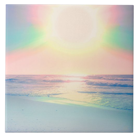 トロピカルビーチシーサンカラフルサマー タイル (正面)