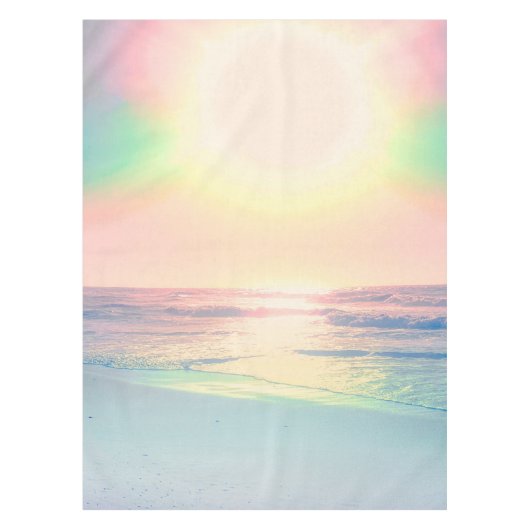 トロピカルビーチシーサンカラフルサマー テーブルクロス (正面)