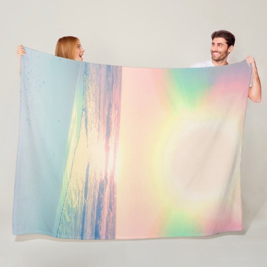 トロピカルビーチシーサンカラフルサマー フリースブランケット (インサイチュ)