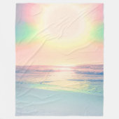 トロピカルビーチシーサンカラフルサマー フリースブランケット (正面)