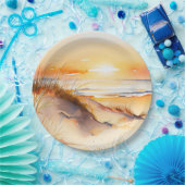 トロピカルビーチシーサンド海コーストサンセット ペーパープレート (パーティー)