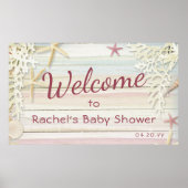 トロピカルビーチシーシェモダンルボホベイビーシャワー ポスター (正面)