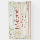 トロピカルビーチシーシェモダンルボホベイビーシャワー 横断幕 (縦)