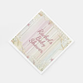 トロピカルビーチシーシェルベビーシャワーボホシック スタンダードランチョンナプキン (角)