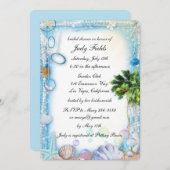 トロピカルビーチシーシ結婚ェルブライダルシャワーカード 招待状 (正面/裏面)