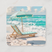 トロピカルビーチシーズラウンジオンホワイトサンド スクエア名刺 (正面)