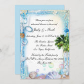 トロピカルビーチシーセ結婚ルのリハーサルディナー 招待状 (正面/裏面)