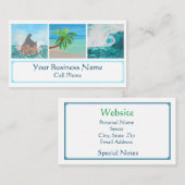 トロピカルビーチシールパームツリー海ウェーブレインボー 名刺 (正面/裏面)
