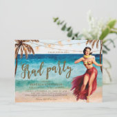 トロピカルビーチシーンの卒業パーティー招待状 招待状 (スタンド正面)