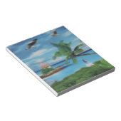 トロピカルビーチシーンアートプリント ノートパッド (アングル)
