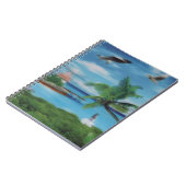 トロピカルビーチシーンアートプリント ノートブック (左側)