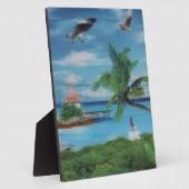 トロピカルビーチシーンアートプリント フォトプラーク (側面)