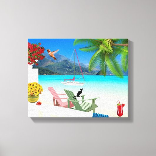 トロピカルビーチシーンキャンバスプリント キャンバスプリント (正面)